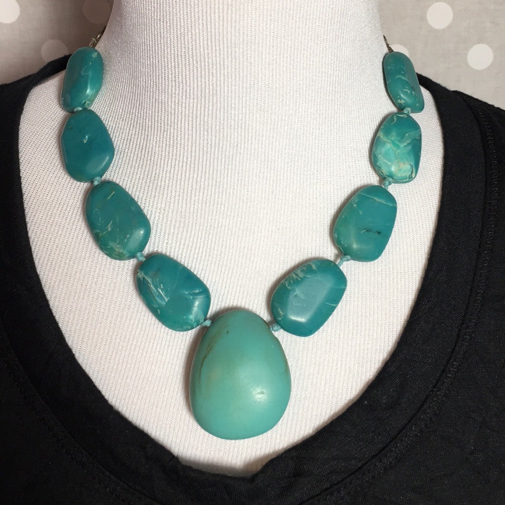 Turquoise costume statement necklace